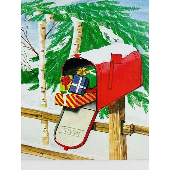 11 Vintage Conimar Christmas Postcards 4"x6" Mailbox Presents Snow Tree Fence - Picture 3 of 6